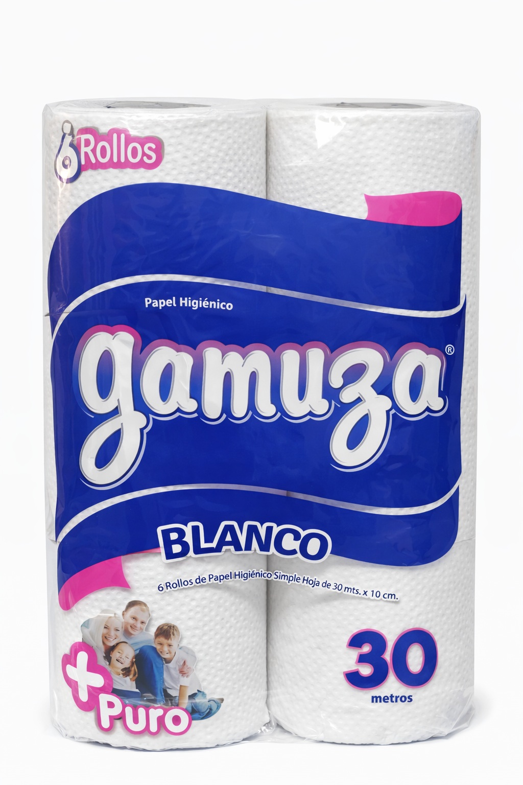 Papel Higienico Gamuza Blanco S/H 6X30 Mt